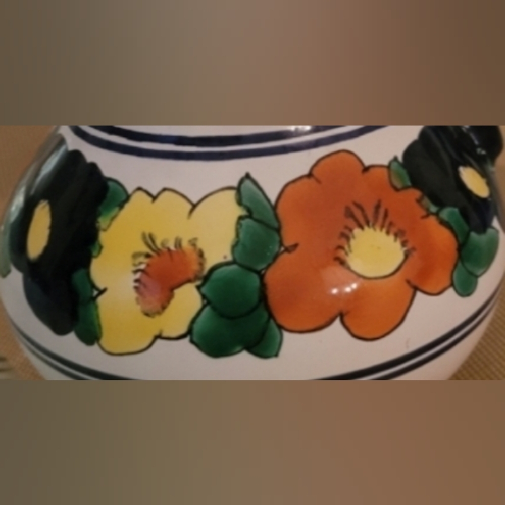 Vintage Mexican pottery PAINTED PITCHER Juan F Guerrero B. Dolores Signed - Picture 3 of 3